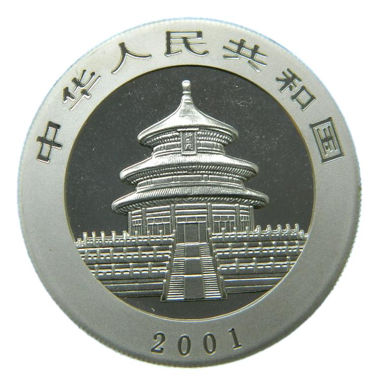 2001 - CHINA - 10 YUAN - ONZA PLATA - PANDA