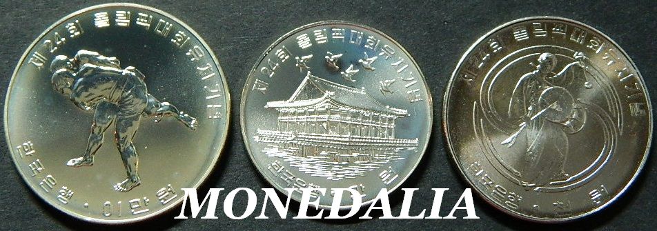 1983 - COREA SUR - COLECCION 3 MONEDAS - 1000, 10 000 Y 20 000 WON - SEOUL 1988 - PLATA - SILVER