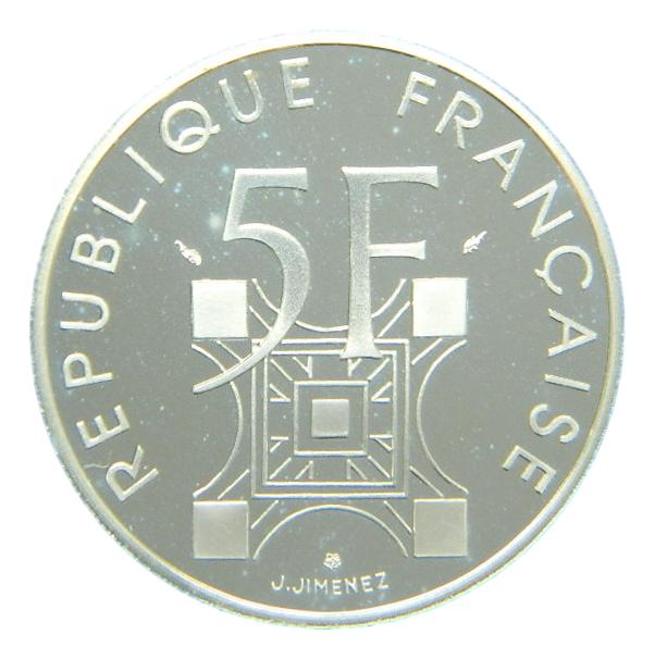 1989 - FRANCIA - 5 FRANCS - PLATA - TOUR EIFFEL