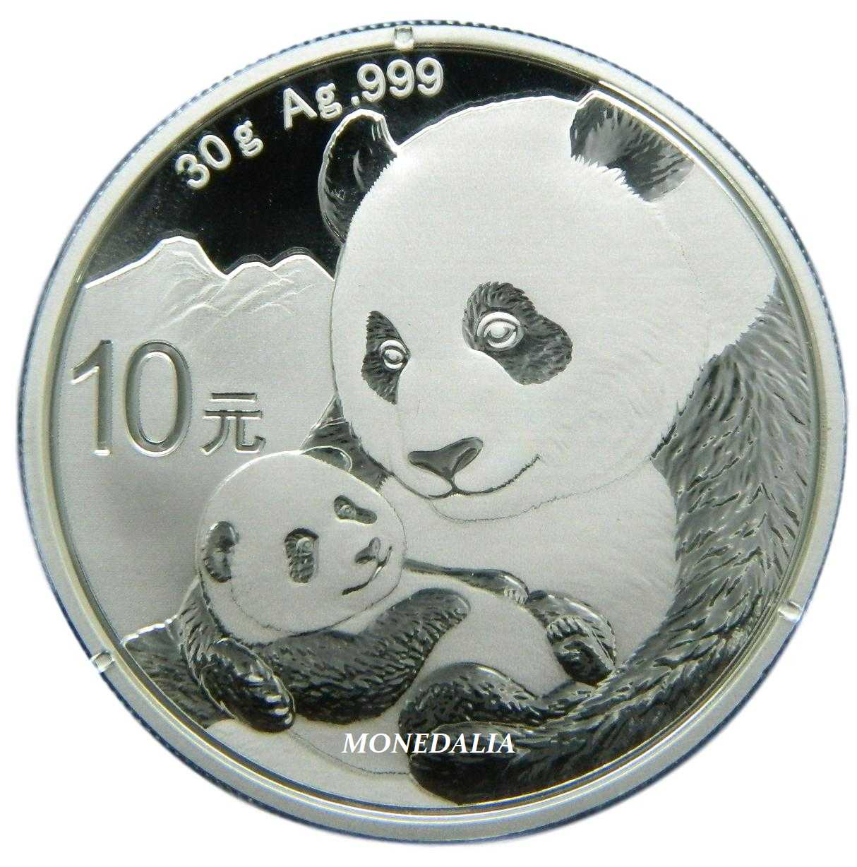 2019 - CHINA - 10 YUAN - ONZA PLATA - PANDA