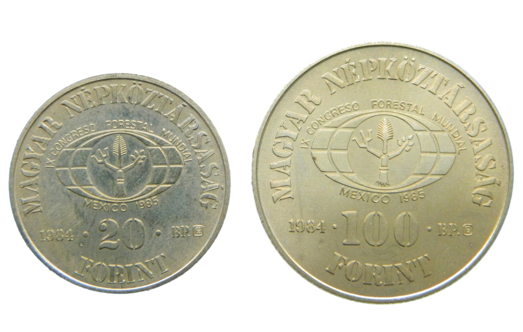 1984 - HUNGRIA - PAREJA MONEDAS - 20 Y 100 FORINT - S6