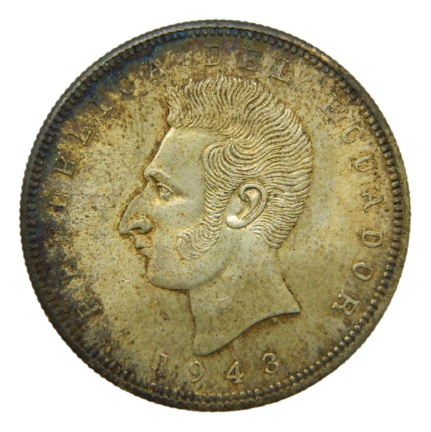 1943 - ECUADOR - 5 SUCRES - PLATA