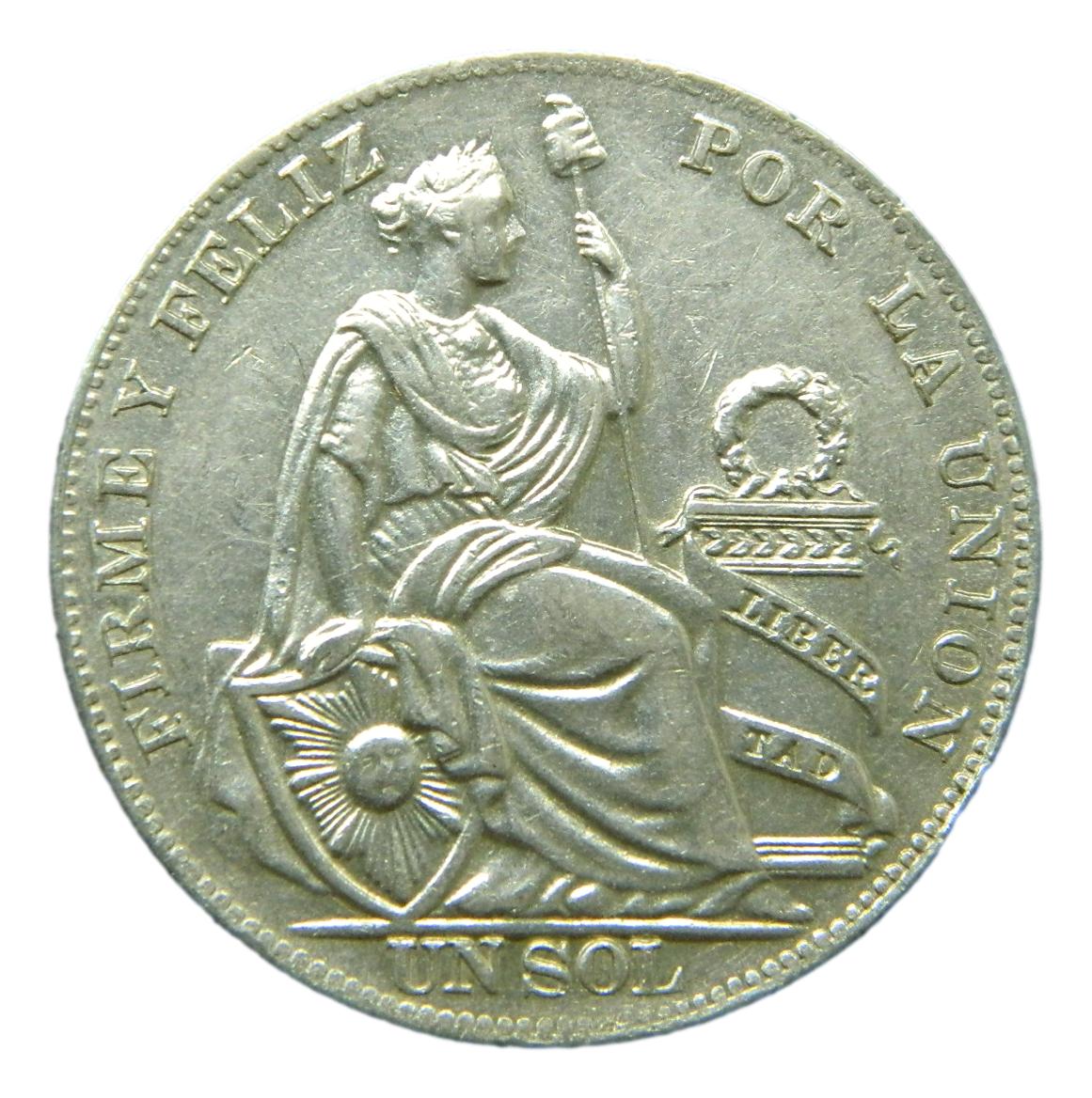 1934 - PERU - 1 SOL - PLATA - EBC