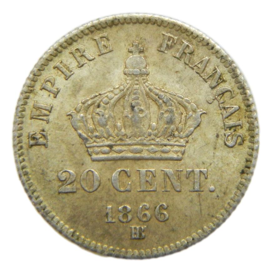 1866 BB - FRANCIA - 20 CENTIMOS - STRASBOURG - S6