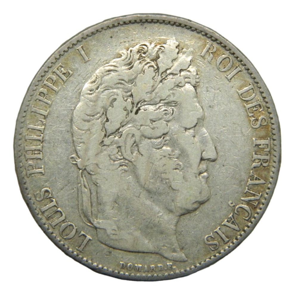 1844 W - FRANCIA - 5 FRANCOS - LOUIS PHILLIPPE I - S6 