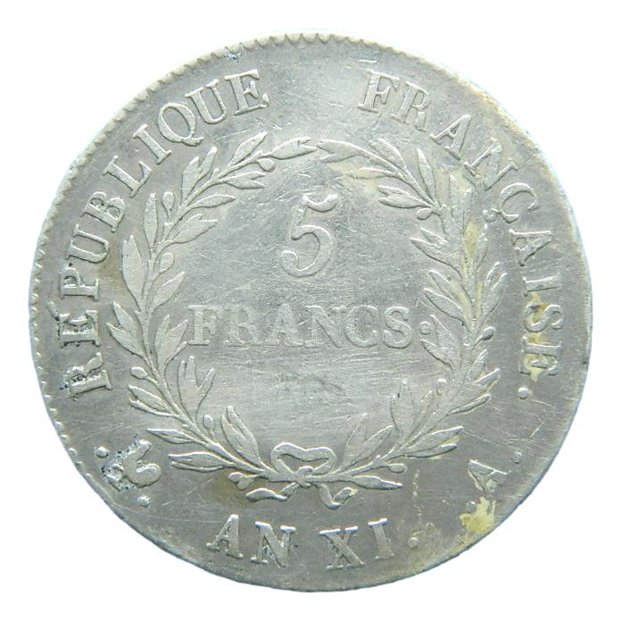 AN XI - FRANCIA - 5 FRANCS - BONAPARTE 