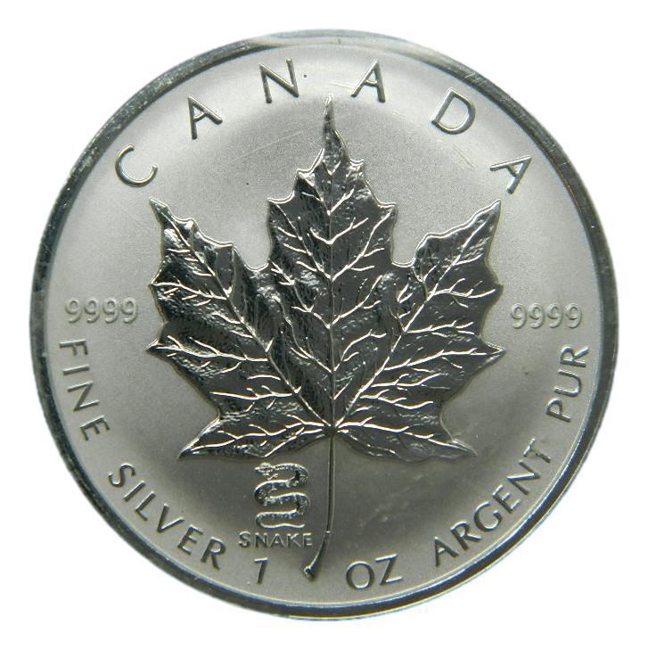 2001 - CANADA - 5 DOLLARS - MAPLE - PRIVY - SNAKE