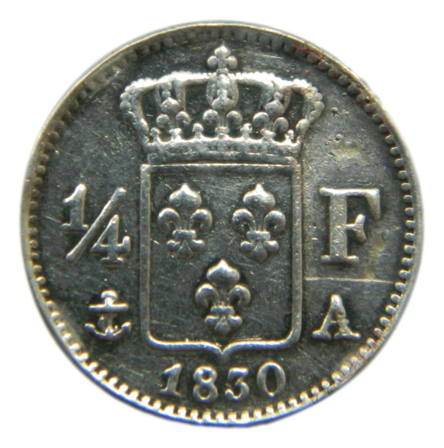 1830 A - CARLOS X - FRANCIA - 1/4 FRANC - PLATA