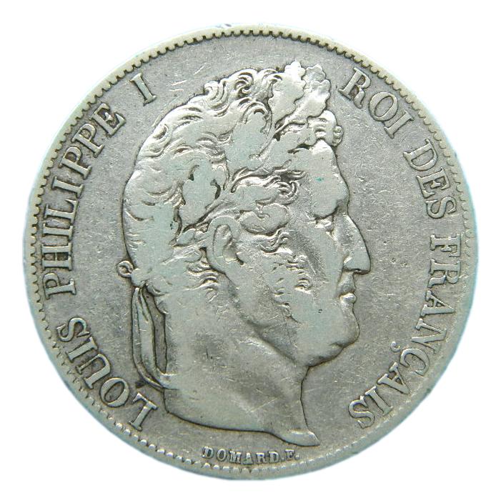 1845 A - FRANCIA - 5 FRANCOS - PLATA