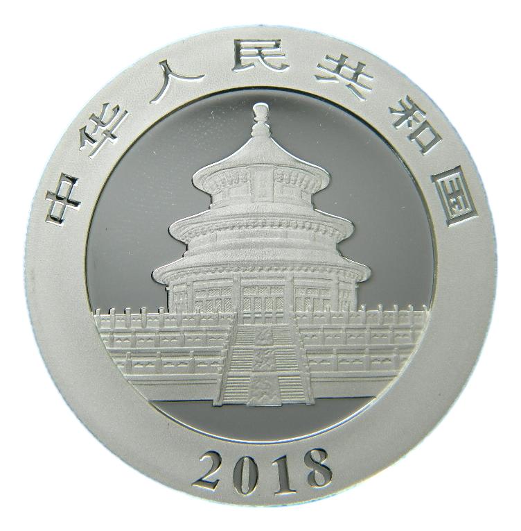 2018 - CHINA - 10 YUAN - ONZA PLATA - PANDA