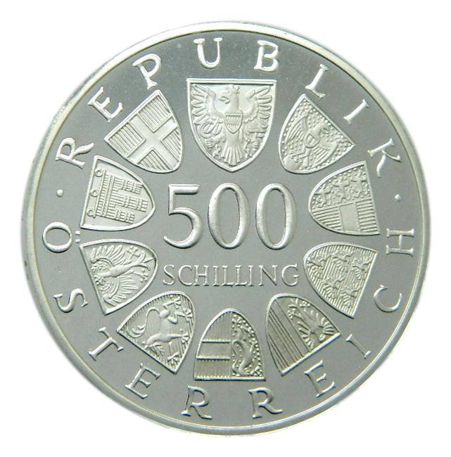 1985 - AUSTRIA - 500 SCHILLING -COINS - KM#2974