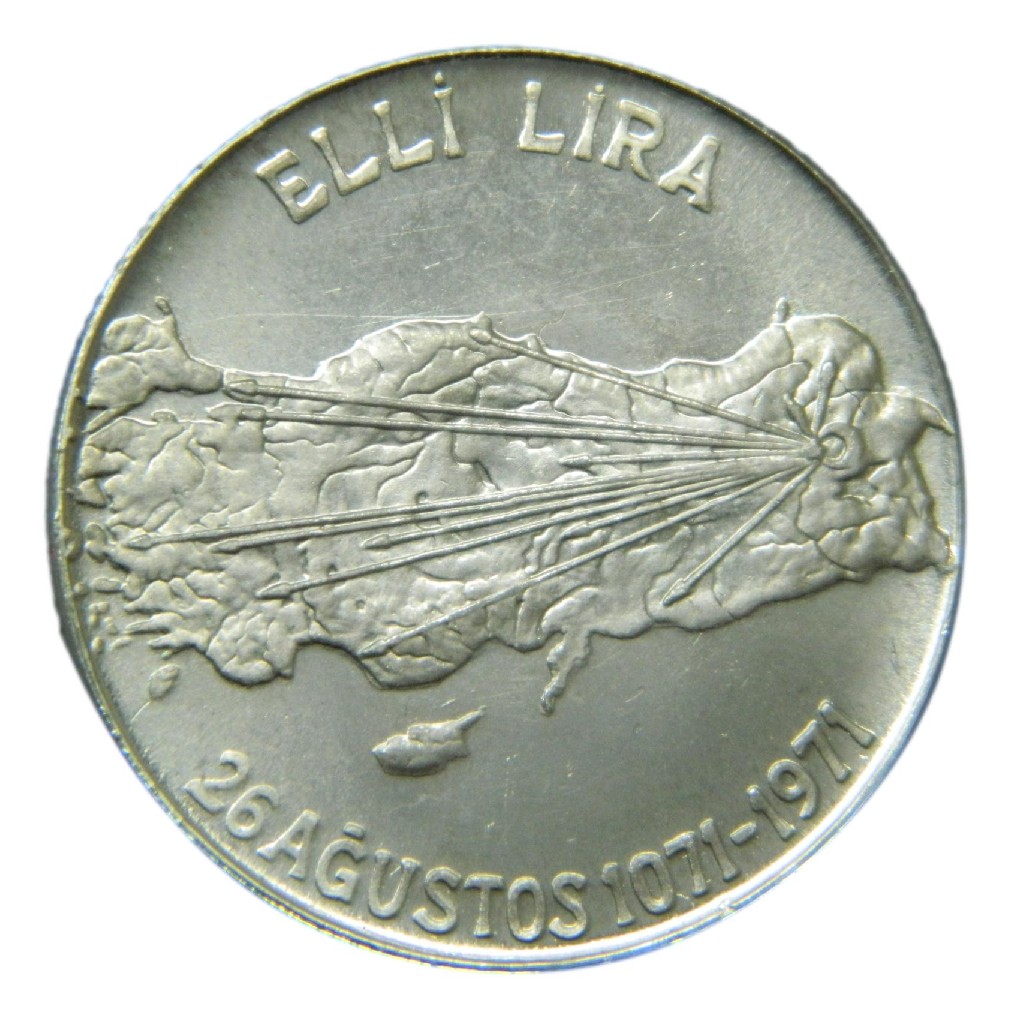 1971 - TURQUIA - 50 LIRA - PLATA - S6