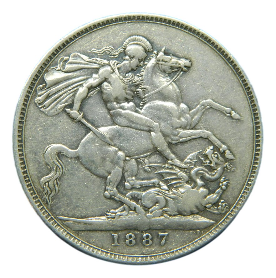 1887 - GRAN BRETAÑA - 1 CORONA - PLATA