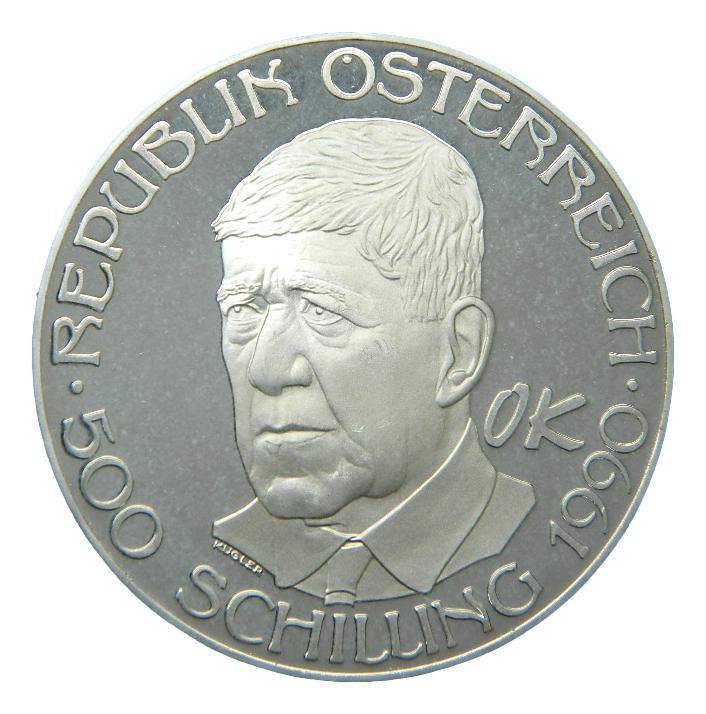 1990 - AUSTRIA - 500 SCHILLING - OSKAR KOKOSCHKA- KM#2994