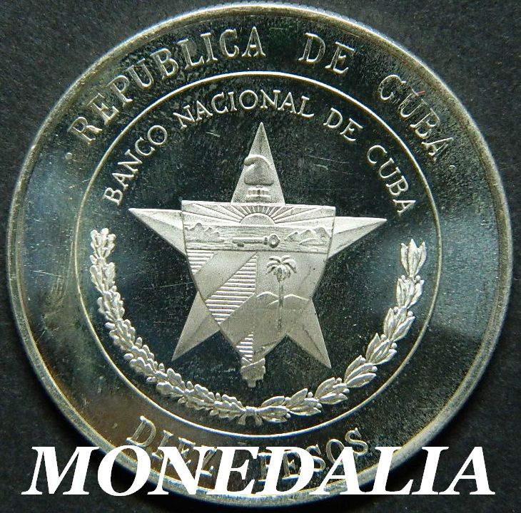 1975 - CUBA - 10 PESOS - BANCO NACIONAL DE CUBA - XXV ANIVERSARIO - PLATA 