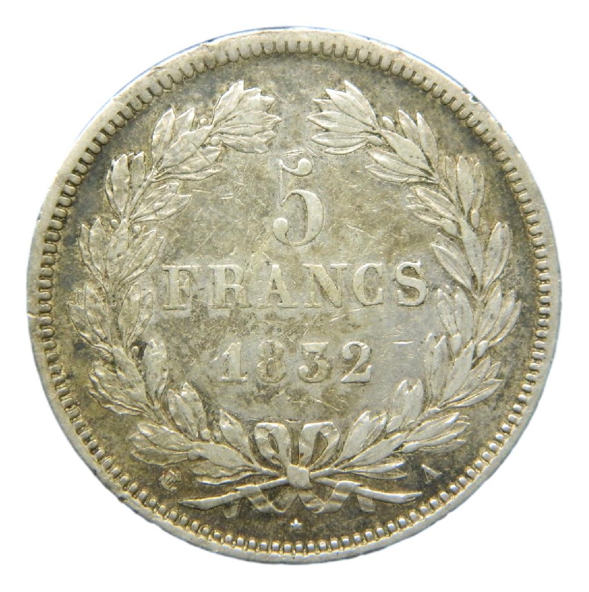 1832 A - FRANCIA - 5 FRANCS - PARIS - PLATA
