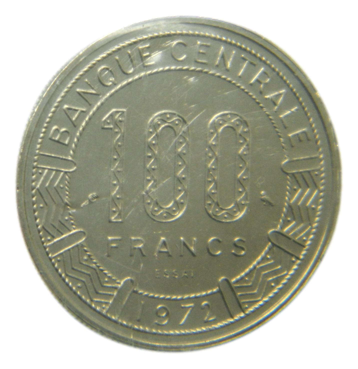 1972 - CAMERUN - 100 FRANCOS - ESSAI - SC - S6