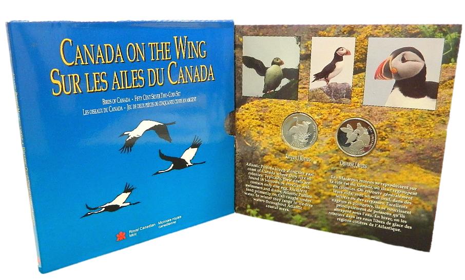 1995 - CANADA - 50 CENTS - 2 MONEDAS - BIRDS