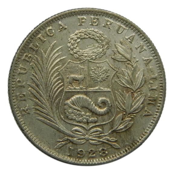 1928 - PERU - 1/2 SOL - PLATA