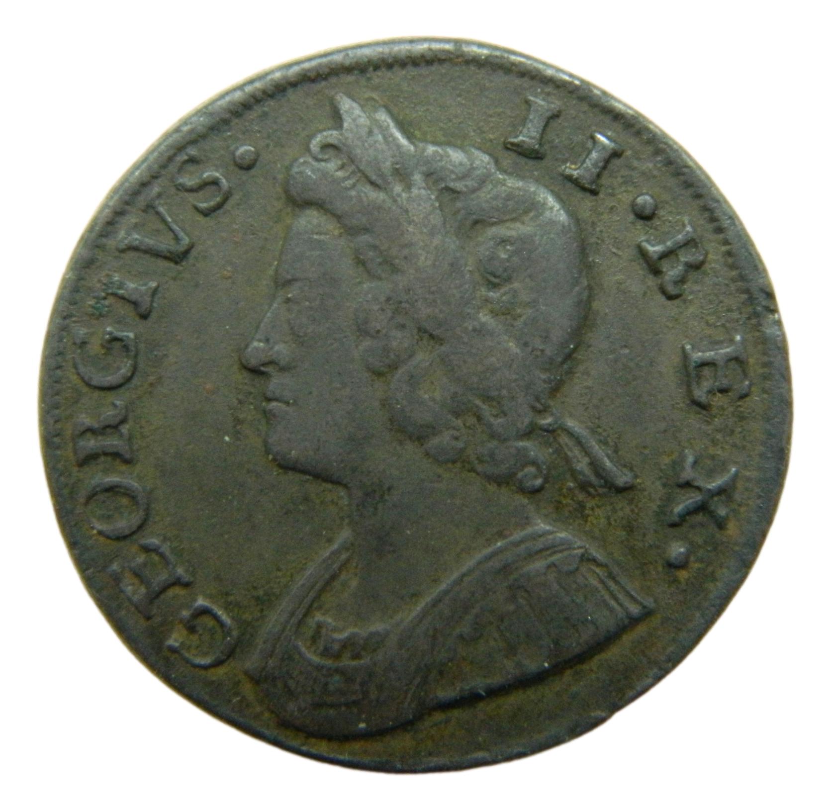 1736 - GRAN BRETAÑA - 1/2 PENNY - JORGE II - S6