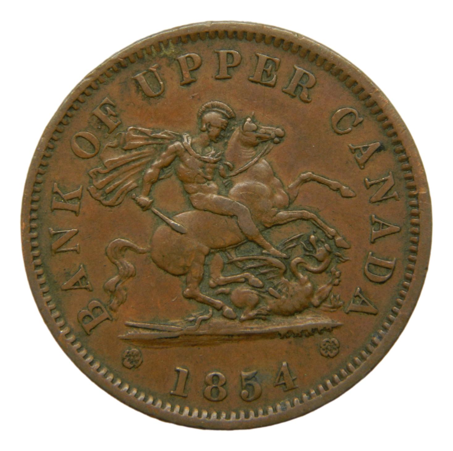 1854 - CANADÁ - 1 PENNY TOKEN - BANK OF UPPER - S6