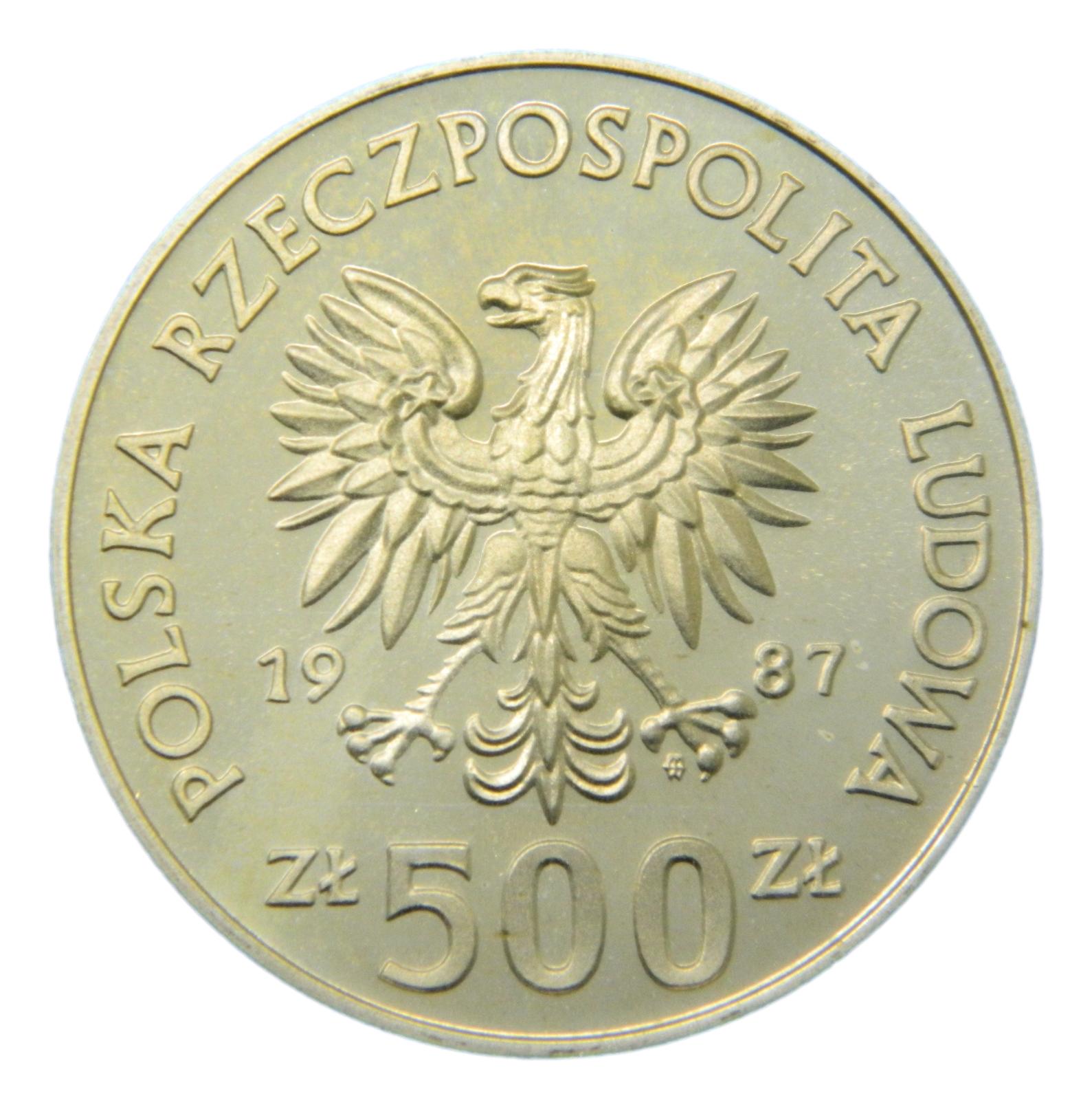 1987 - POLONIA - 500 ZLOTYCH - PROOF - JINETE - S6