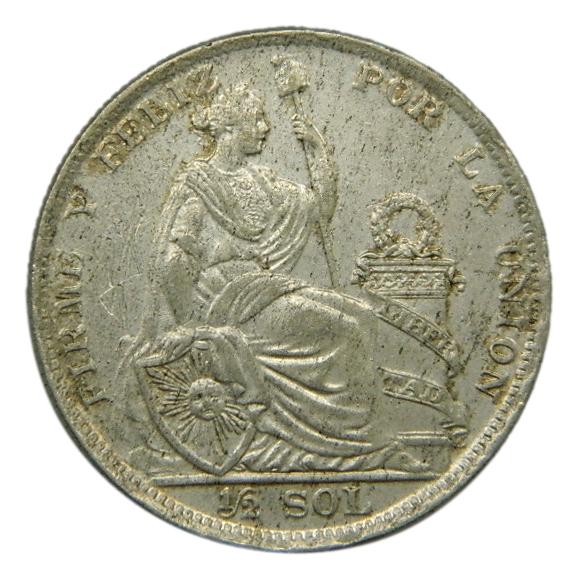 1928 - PERU - 1/2 SOL - PLATA