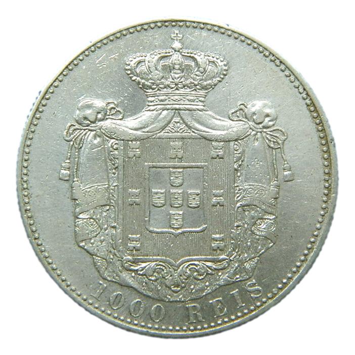 1899 - PORTUGAL - 1000 REIS - CARLOS I - PLATA