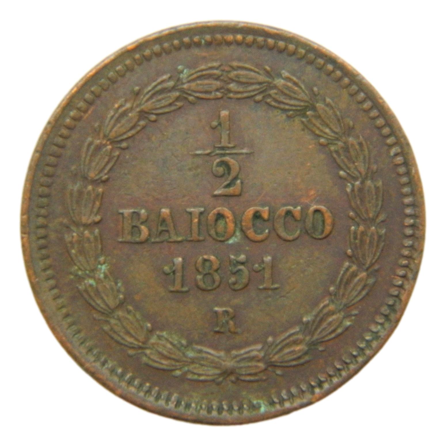 1851 - ESTADOS ITALIANOS - BAIOCCO - ESTADOS PAPALES - S6