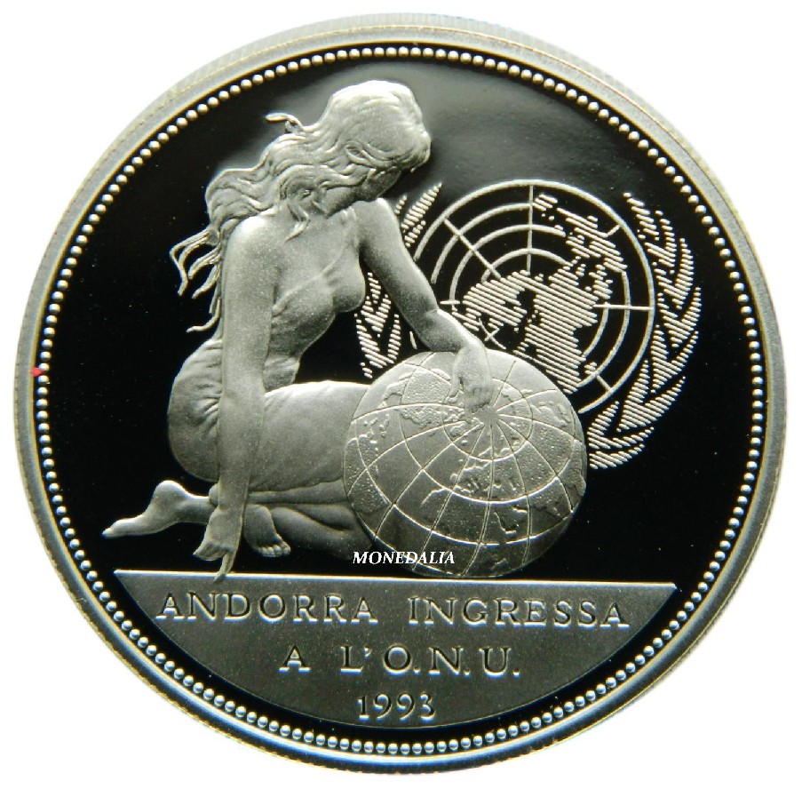 1994 - ANDORRA - 10 DINERS - ONU 1993 - PLATA