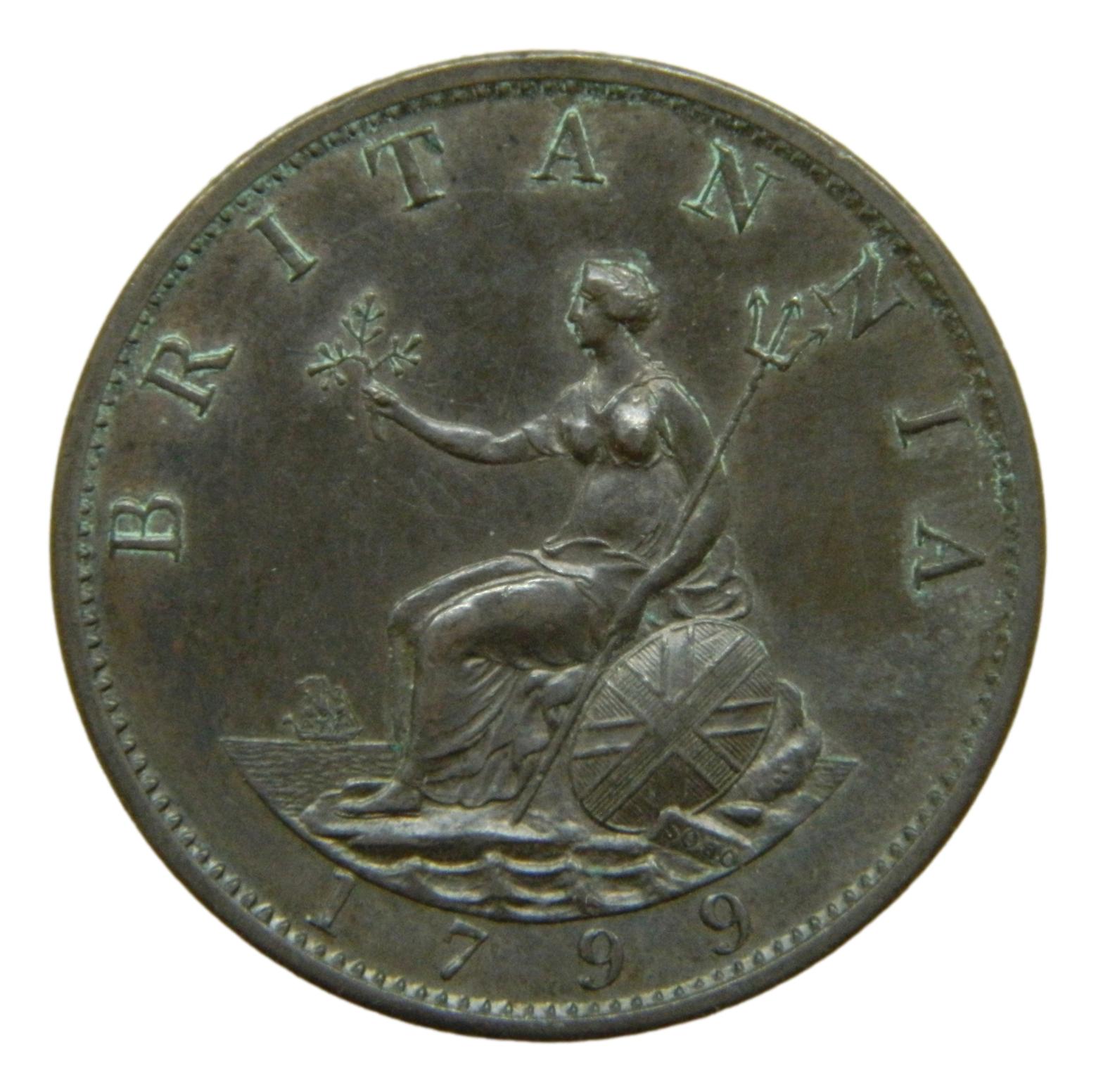 1799 - GRAN BRETAÑA - 1/2 PENNY - JORGE III - S6