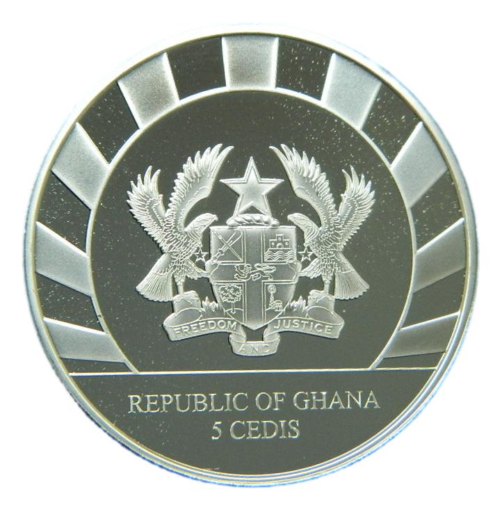 2021 - GHANA - 5 CEDIS - ONZA PLATA - URO