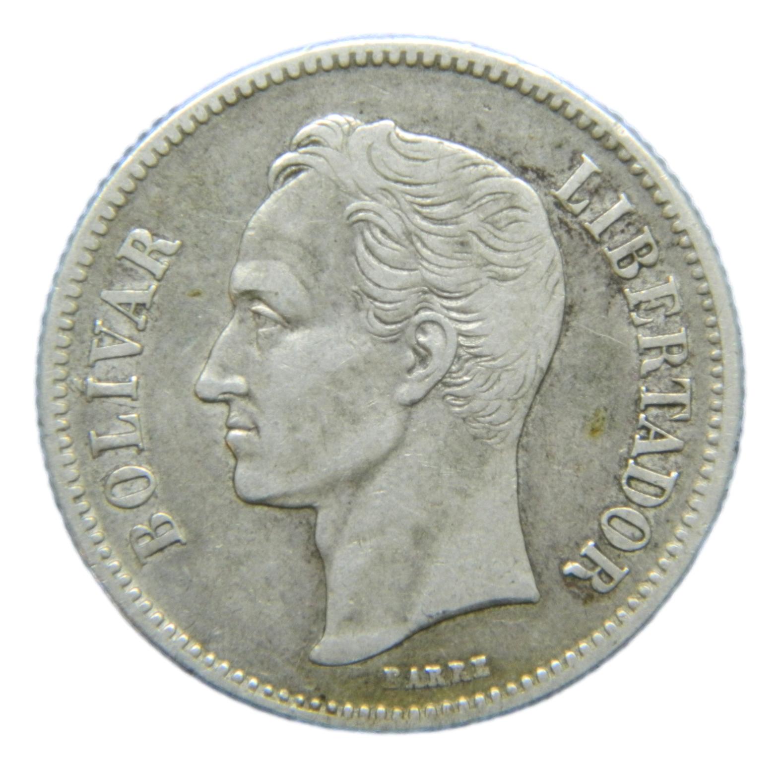 1929 - VENEZUELA - 2 BOLIVARES - PLATA - S6