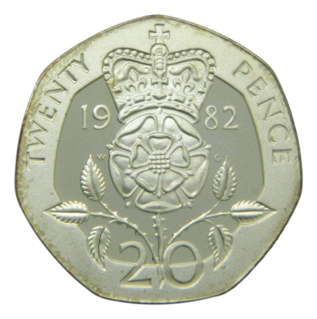 1982 - GRAN BRETAÑA - 20 PENCE - ISABEL II - PIEDFORT - S6