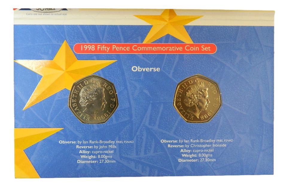 1998 - GRAN BRETAÑA - SET 2 MONEDAS - 50 PENCE