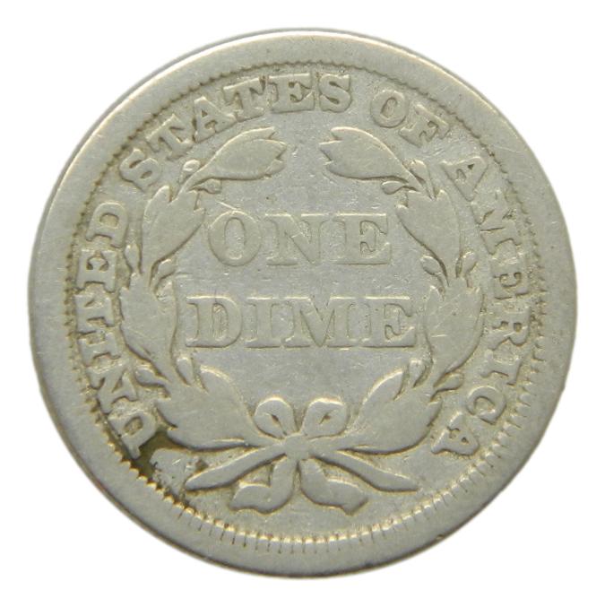1854 - USA - 1 DIME - SEATED LIBERTY - PLATA