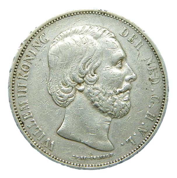 1868 - HOLANDA - 2 1/2 GULDEN - WILHELM III - PLATA