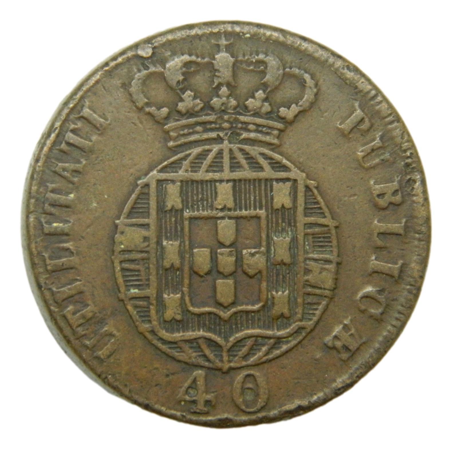 1824 - PORTUGAL - 40 REIS - JOAO VI - S6