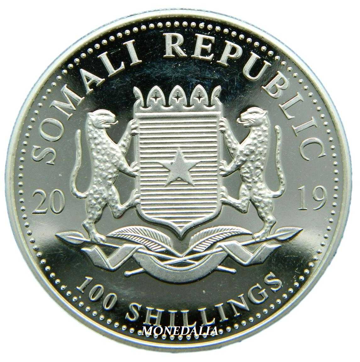 2019 - SOMALIA - 1 ONZA PLATA FINA - ELEFANTE