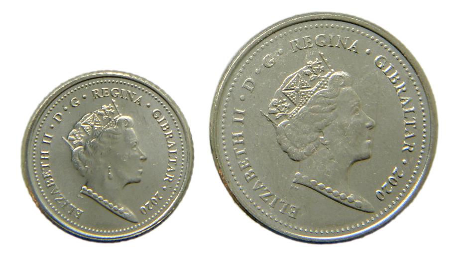 2020 - GIBRALTAR - 10 Y 5 PENCE - PAJARO - PUENTE