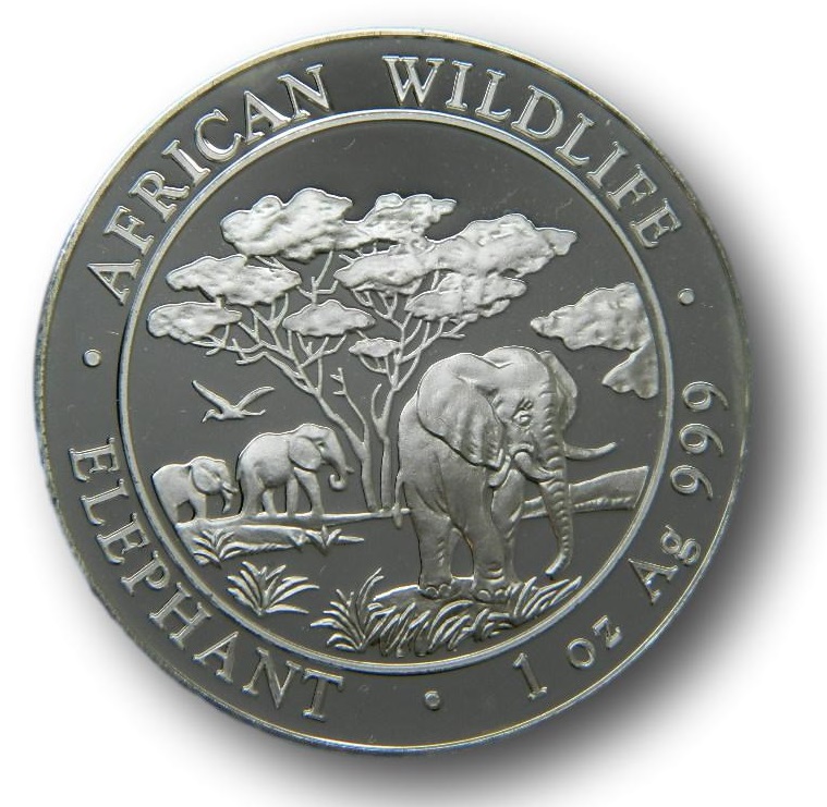 2012 - SOMALIA - ELEFANTE - 1 ONZA DE PLATA FINA