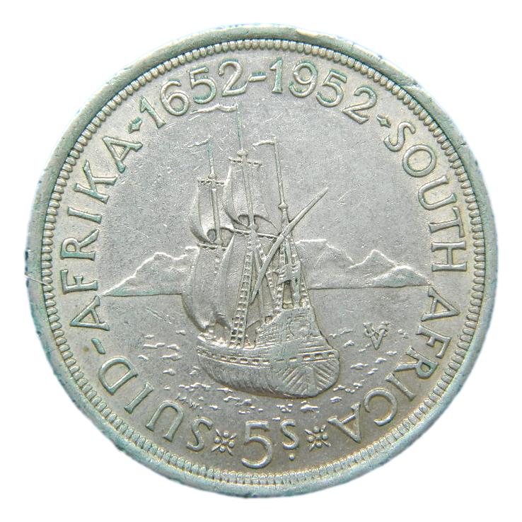 1952 - SUD AFRICA - 5 SHILLINGS - PLATA