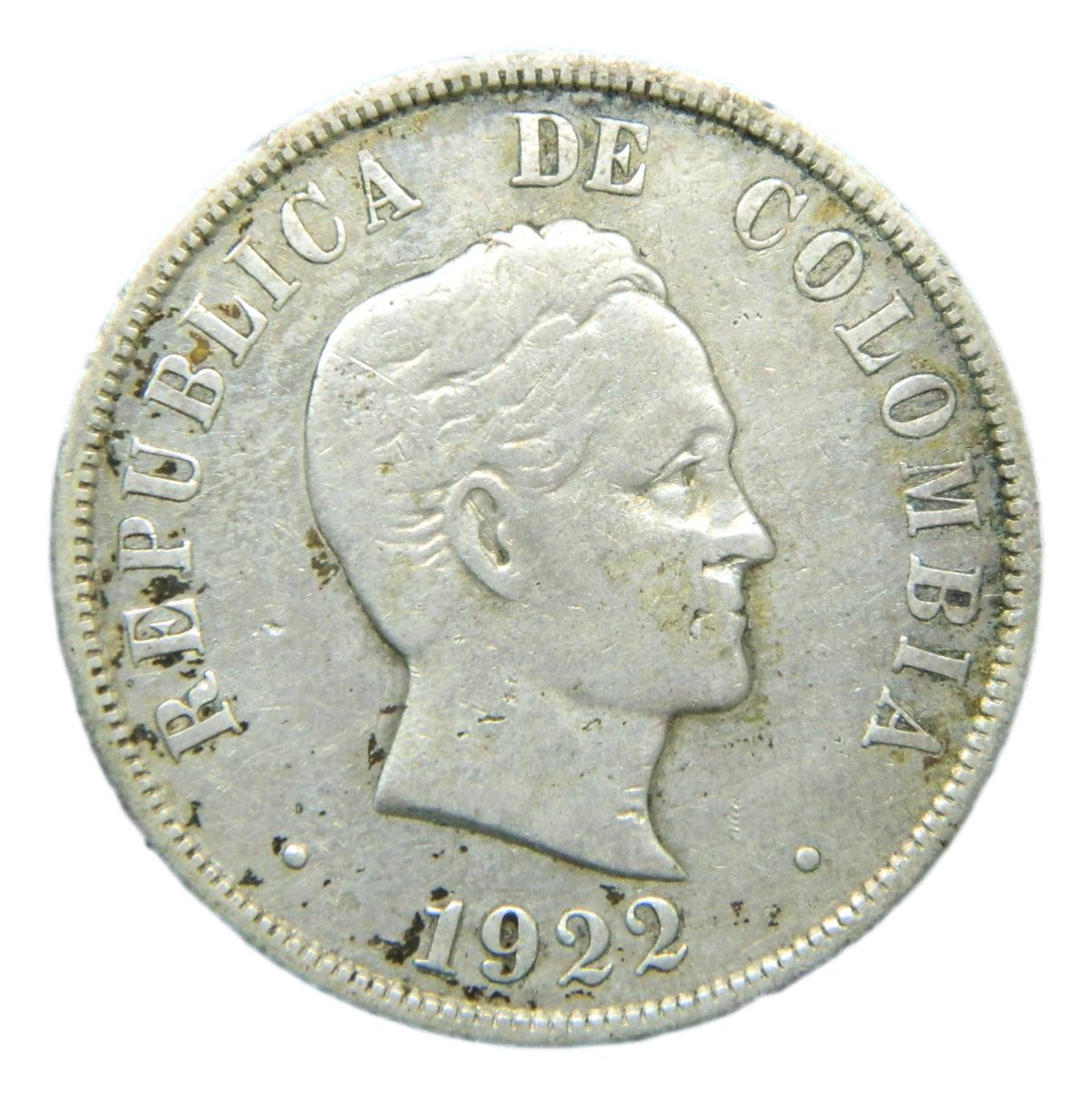 1922 - COLOMBIA - 50 CENTAVOS - PLATA
