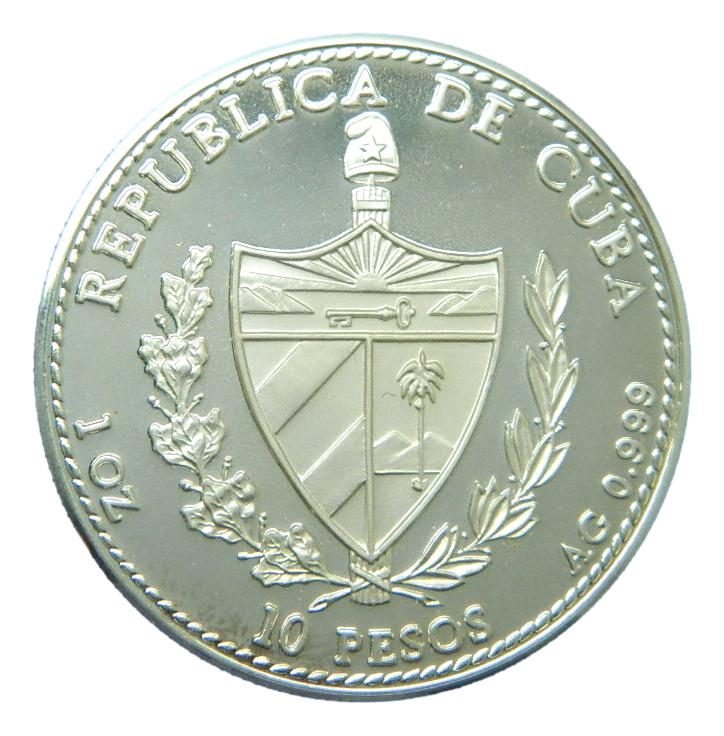 1990 - CUBA - 10 PESOS - 1 OZ - CRISTOBAL COLON
