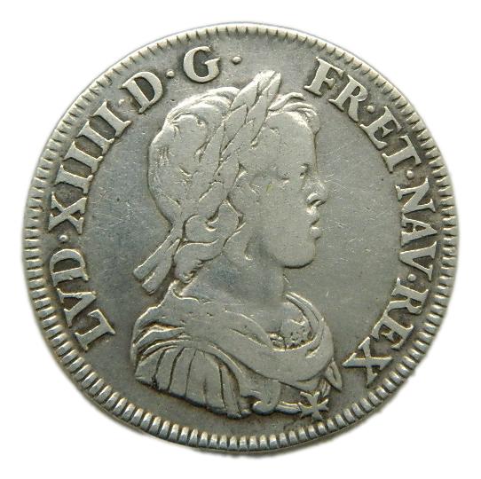 1644 A - FRANCIA - 1/4 ECU - LUIS XIIII - PARIS