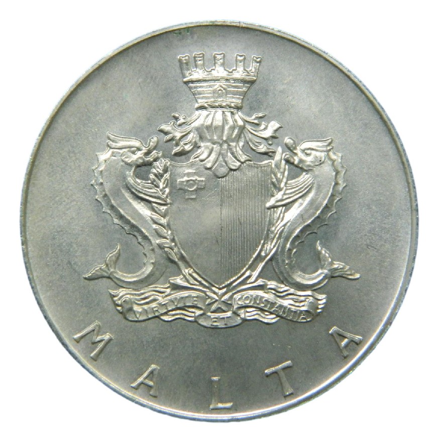 1973 - MALTA - 2 POUNDS - PLATA - TAL-IMDINA GATE