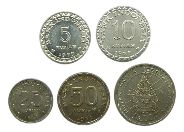 1971 - 1979 - INDONESIA - SERIE 5 MONEDAS - RUPIAH