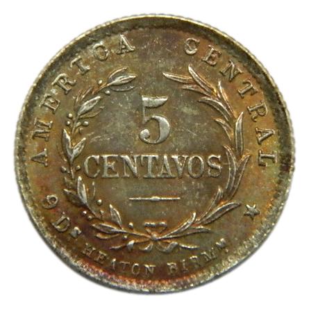 1889 - COSTA RICA - 5 CENTAVOS - PLATA