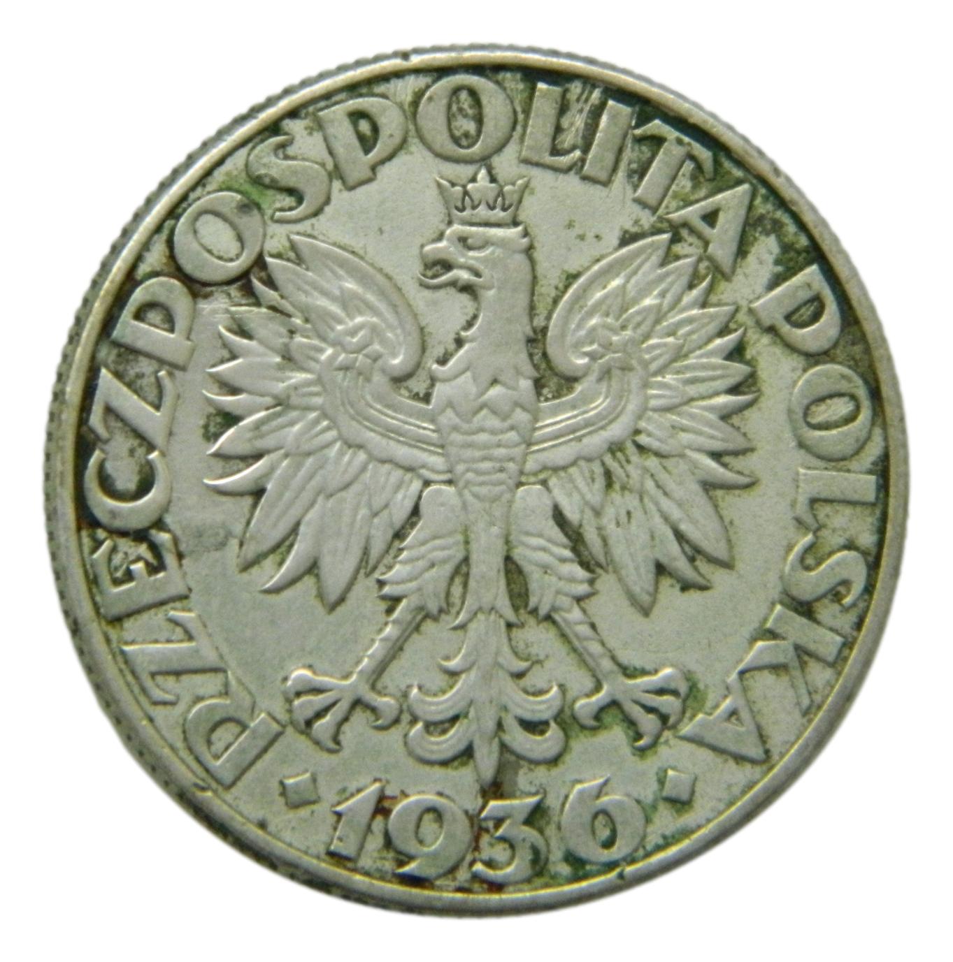 1936 - POLONIA - 5 ZLOTYCH - PLATA - S6