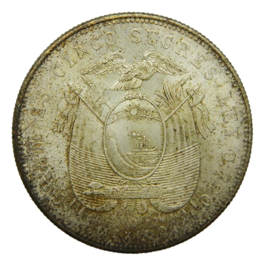 1943 - ECUADOR - 5 SUCRES - PLATA